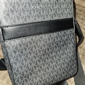 Michael Kors Men's Gray and Black Crossbody Bag